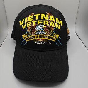 Vietnam Veteran Honor & Remember Adult Mens Black Adjustable Hat Baseball Cap